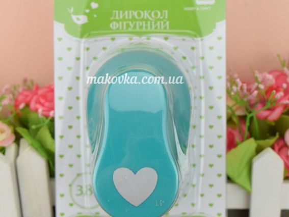 Фігурний дирокол Серце, 3,8 см, ROSA TALENT 881504