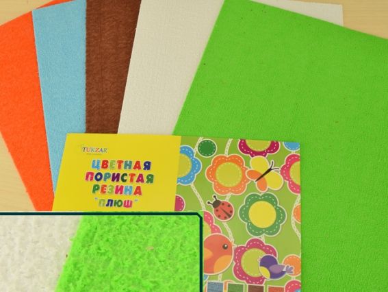 Набор резины пористой цветной Плюш (эва фоам) А4, 5 цветов, 2мм Tz-10108  Tukzar Набор резины пористой цветной Плюш (эва фоам) А4, 5 цветов, 2мм Tz-10108  Tukzar