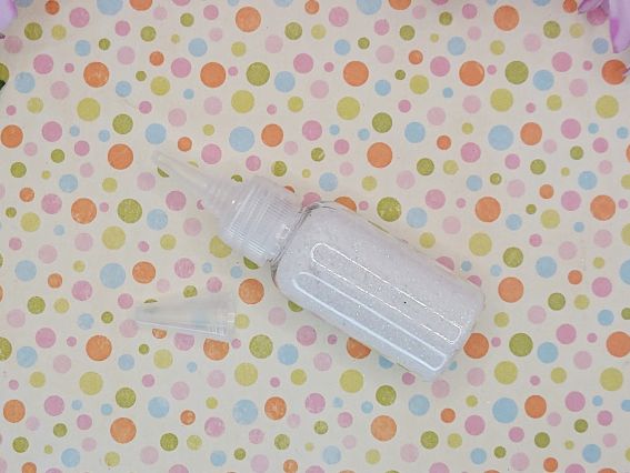 Флакон з сухим розсипним глітером (з блискітками) білого кольору, 20г  