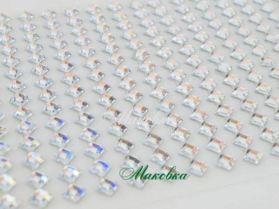Клеевые камушки Ромбы, 4 мм, цвет белый СЕРЕБРО, Paula 2013 SQ-1, набор Клеевые камушки Ромбы, 4 мм, цвет белый СЕРЕБРО, Paula 2013 SQ-1, набор