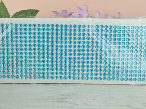 Набір камінці ГОЛУБІ (Бірюзові) грановані самоклеючі 5-6 мм, 504 шт