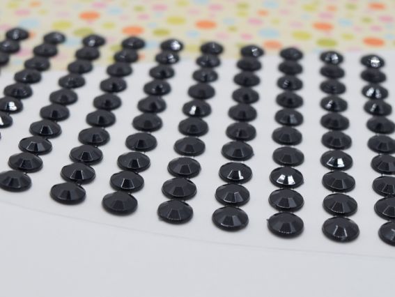Набір камінці Чорні грановані Самоклейні 8 мм, 220 шт