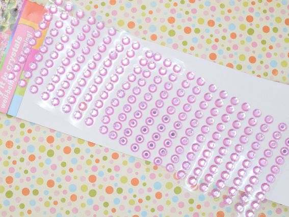 Набір камінці Рожеві грановані Самоклейні 8 мм, 220 шт