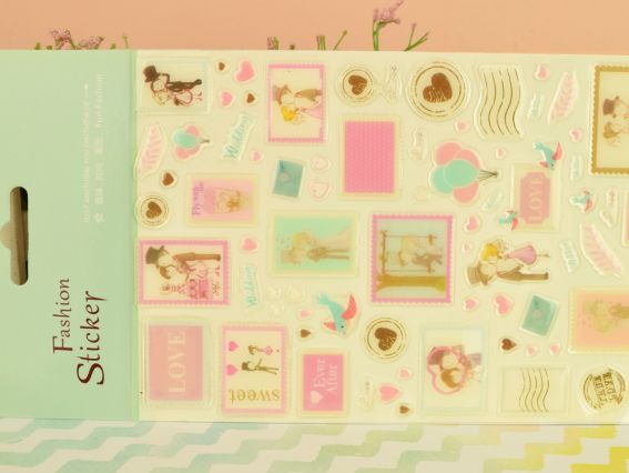 Наклейки объемные Марки Свадебные, DIY-8  Наклейки объемные Марки Свадебные, DIY-8