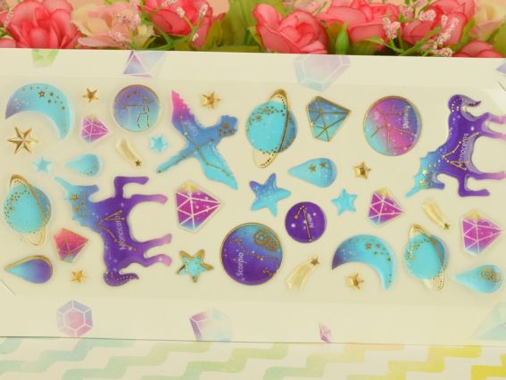 Наклейки объемные Созвездия и планеты №2 сине-фиолетовые тона Наклейки объемные Созвездия и планеты №2 сине-фиолетовые тона