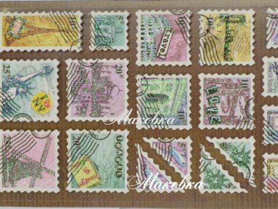 Наклейки Путешествия (марки) с блеском, С-201 Acid Eree 91.5*260 мм Наклейки Путешествия (марки) с блеском, С-201 Acid Eree 91.5*260 мм