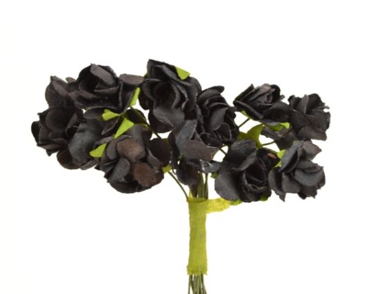 Набор Розочек, 15 мм черные, 12 шт/уп Набор Розочек, 15 мм черные, 12 шт/уп