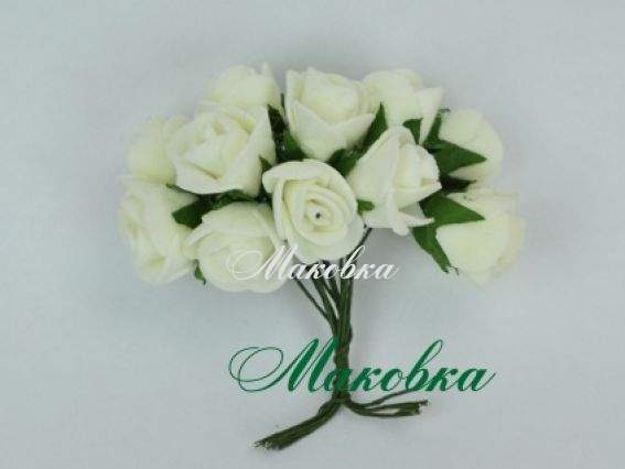 Трояндочки з фоамірана, 15-18 мм КРЕМОВІ, 12 шт/уп Трояндочки з фоамірана, 15-18 мм КРЕМОВІ, 12 шт/уп