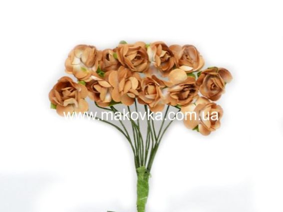 Набор розочек 15 мм, Золотые (коричневые), 12 шт Набор розочек 15 мм, Золотые (коричневые), 12 шт
