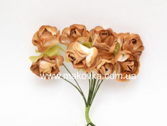 Набор розочек 25 мм, Золотые (коричневые), 8 шт Набор розочек 25 мм, Золотые (коричневые), 8 шт