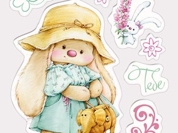 Набор штампов Зайка в шляпке, SCB4902002, ScrapBerry's Набор штампов Зайка в шляпке, SCB4902002, ScrapBerry's