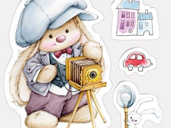 Набор штампов Фотограф (зайчик) SCB4902006, ScrapBerry's Набор штампов Фотограф (зайчик) SCB4902006, ScrapBerry's