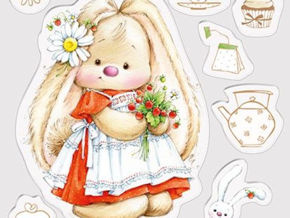 Набор штампов Коллекция Ягода земляника (зайчик) SCB4902008, ScrapBerry's Набор штампов Коллекция Ягода земляника (зайчик) SCB4902008, ScrapBerry's