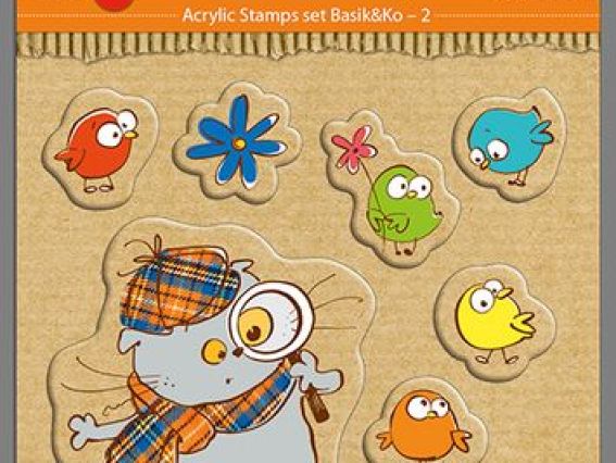 Набор штампов Кот Басик и птички SCB4903002, ScrapBerry's Набор штампов Кот Басик и птички SCB4903002, ScrapBerry's