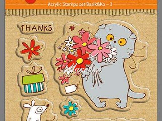 Набор штампов Кот Басик Thinking of you SCB4903003, ScrapBerry's Набор штампов Кот Басик Thinking of you SCB4903003, ScrapBerry's