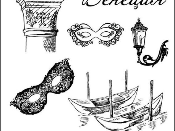 Набор штампов Итальянские каникулы. Венеция, SCB4904015, ScrapBerry's Набор штампов Итальянские каникулы. Венеция, SCB4904015, ScrapBerry's