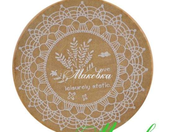 Штамп круглый Веточки с листями и кружево, 45х24 мм, резиновый