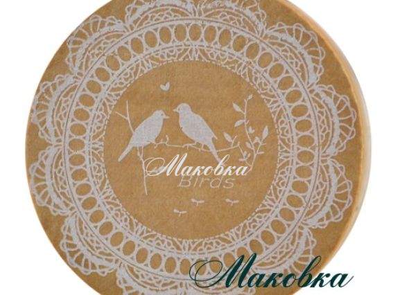 Штамп круглый Птички и кружево, 45х24 мм, резиновый Штамп круглый Птички и кружево, 45х24 мм, резиновый