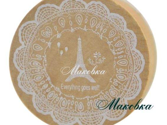 Штамп круглый Эйфелева башня и кружево, 45х24 мм, резиновый Штамп круглый Эйфелева башня и кружево, 45х24 мм, резиновый