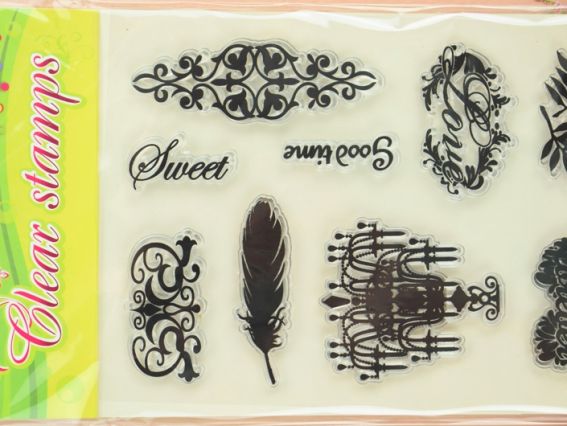 Набор штампов KIDIS 8264 люстра, перо, вензеля Набор штампов KIDIS 8264 люстра, перо, вензеля