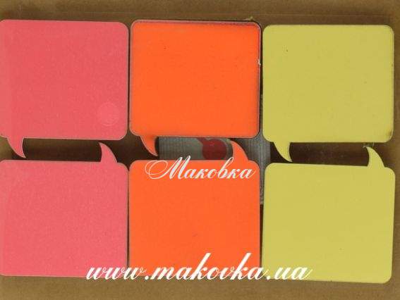 Таблички-выноски для надписей КВАДРАТНЫЕ цветные на липучке, 6 шт