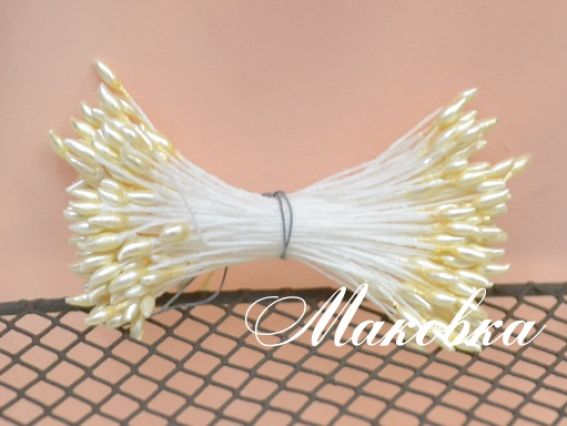 Тычинки двухсторонние Кремовые (капля) 55х1 мм, Scrap Berrys SCB2301021 Тычинки двухсторонние Кремовые (капля) 55х1 мм, Scrap Berrys SCB2301021