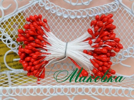 Тычинки двухсторонние Красные (шарик) 55х2 мм, Scrap Berrys SCB2302071 Тычинки двухсторонние Красные (шарик) 55х2 мм, Scrap Berrys SCB2302071