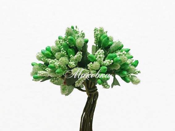 Букетик Різноквіт (з різних елементів), 12 шт/уп Зелений світлий Букетик Різноквіт (з різних елементів), 12 шт/уп Зелений світлий