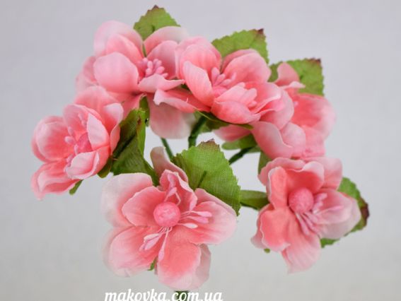 Букет яблочного цвета, тканевые цветы 6 шт, розовый Букет яблочного цвета, тканевые цветы 6 шт, розовый