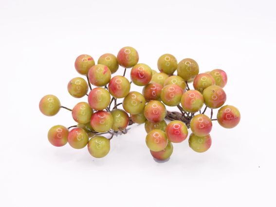 Ягоди Калина ЧЕРВОНО-ЗЕЛЕНА DA-102, круглі, 10 мм, 40 шт.