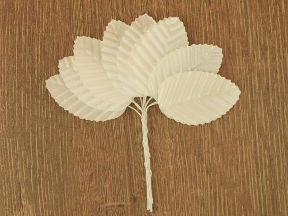 Набор Листиков на ножке, БЕЛЫЕ 5х3см, 10 шт Набор Листиков на ножке, БЕЛЫЕ 5х3см, 10 шт