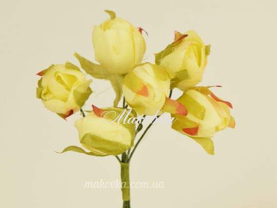 Бутоны ПИОНОВ, тканевые, 1,5 см, 6шт, ВАНИЛЬНЫЕ Бутоны ПИОНОВ, тканевые, 1,5 см, 6шт, ВАНИЛЬНЫЕ