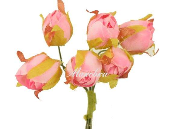 Бутоны ПИОНОВ, тканевые, 1,5 см, 6шт, РОЗОВЫЕ Бутоны ПИОНОВ, тканевые, 1,5 см, 6шт, РОЗОВЫЕ