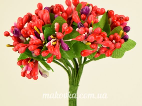 Букетик Разноцвет (из разных элементов), Меланж Красновато-малиновый с сиреневым Букетик Разноцвет (из разных элементов), Меланж Красновато-малиновый с сиреневым