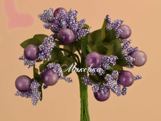 Букетик Разноцвет Фиолетовый с фиолетовыми ягодками Букетик Разноцвет Фиолетовый с фиолетовыми ягодками