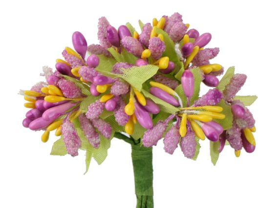 Букетик різнобарв'я тичинки БУЗКОВІ з ЖОВТИМ, 10792-1-3-1 Букетик різнобарв'я тичинки БУЗКОВІ з ЖОВТИМ, 10792-1-3-1