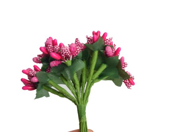 Букетик Різноквіт Темний рожевий №10(з різних елементів), FL204-10 8,5см,