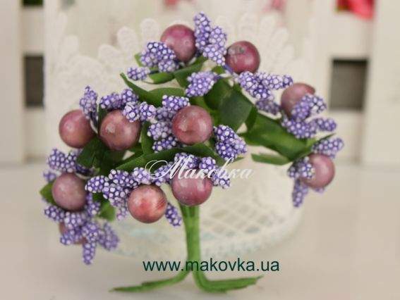 Букетик Разноцвет Сиреневый с сиреневыми ягодками Букетик Разноцвет Сиреневый с сиреневыми ягодками