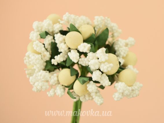 Букетик Разноцвет (из разных элементов) Белый с МОЛОЧНЫМИ ягодками Букетик Разноцвет (из разных элементов) Белый с МОЛОЧНЫМИ ягодками