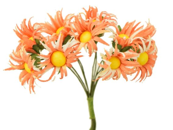 Ромашки Оранжевые тканевые, 12 шт/уп Ромашки Оранжевые тканевые, 12 шт/уп