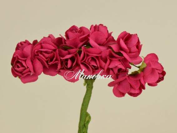 Набор Розочек, 20-25 мм, малиновые, 12 шт/уп Набор Розочек, 20-25 мм, малиновые, 12 шт/уп