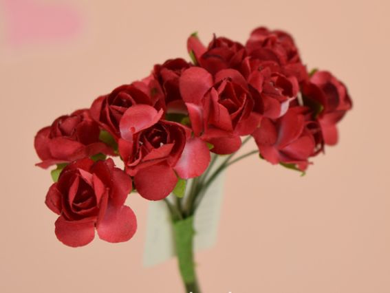 Набор Розочки Красные, 15 мм , 12 шт/уп Набор Розочки Красные, 15 мм , 12 шт/уп