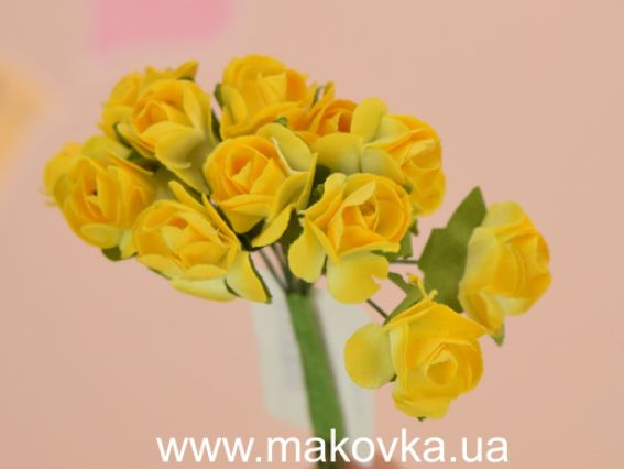 Набор Розочки Желтые, 15 мм , 12 шт/уп Набор Розочки Желтые, 15 мм , 12 шт/уп