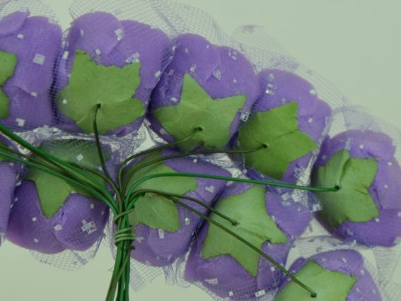 Латексні трояндочки з фоамірана з фатином, БУЗКОВІ, 12 шт/уп