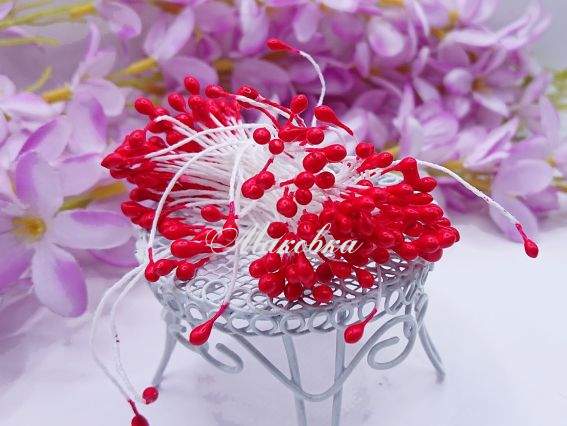 Тичинки декоративні Червоні подовжені подовжені, 1 пучок Тичинки декоративні Червоні подовжені подовжені, 1 пучок