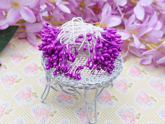 Тычинки декоративные гладкие ЛИЛОВЫЕ, 1 пучок