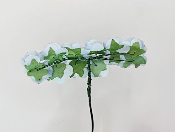 Набор бумажных розочек, бутон 15 мм, цвет  Светло-Голубой, 12 шт