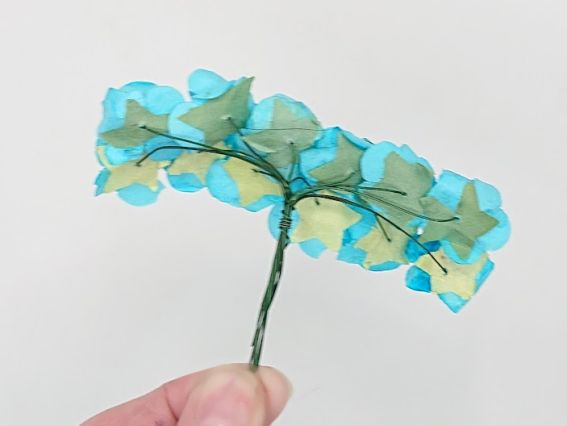 Набор бумажных розочек, бутон 15 мм, цвет Бирюзовый 12 шт