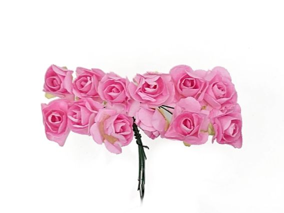 Набор розочек 15 мм, Розовые, 12 шт