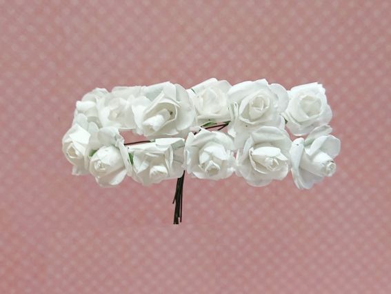 Набір Трояндочок, 15-20 мм, БІЛІ, 12 шт/уп